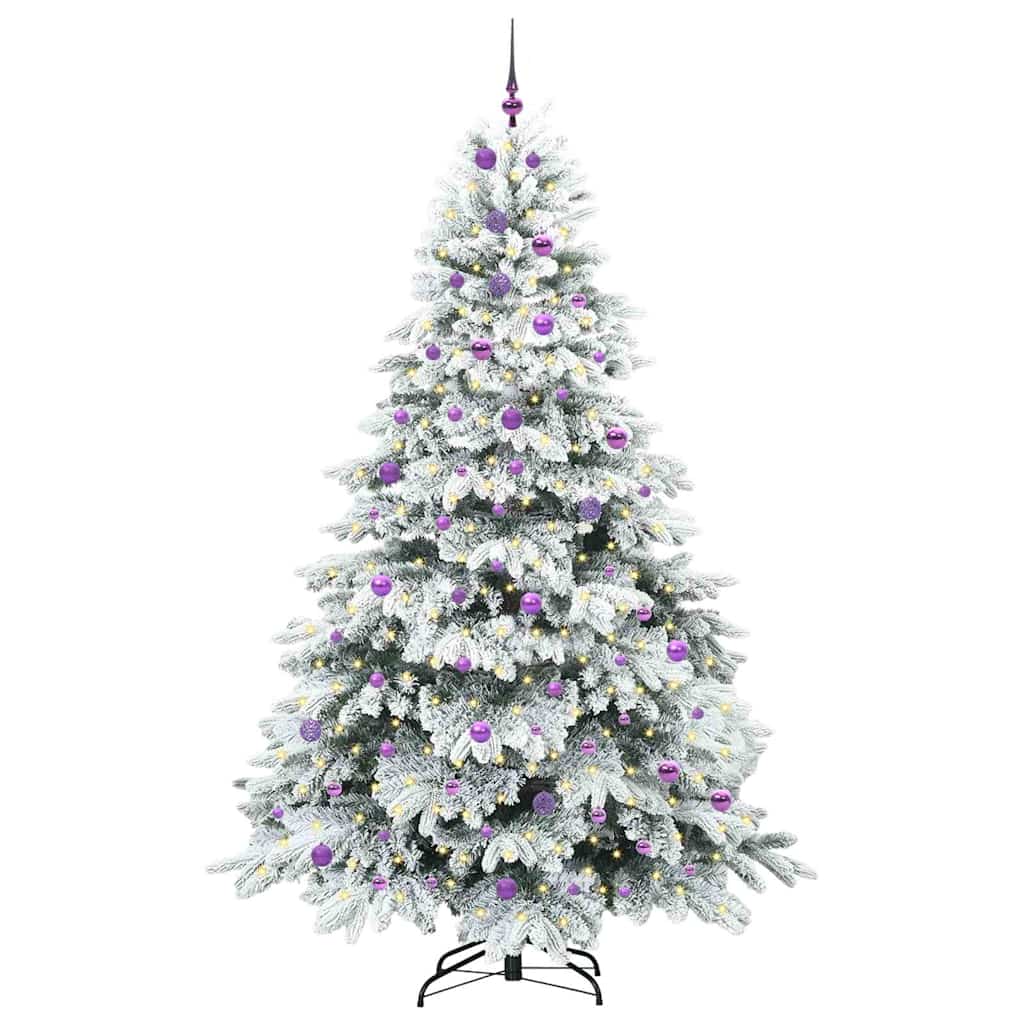 vidaXL Sztuczna choinka z 300 diodami LED Biały 240 cm PE i PVC