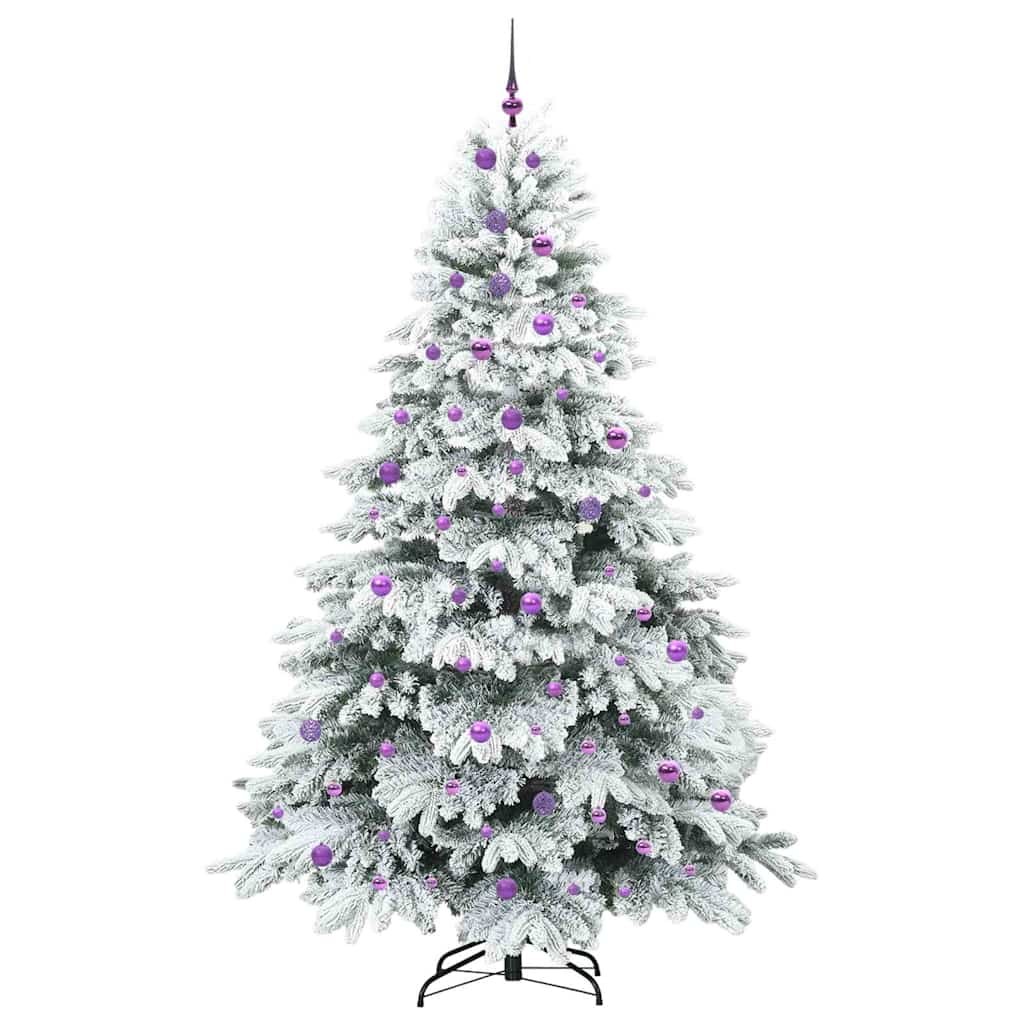 vidaXL Sztuczna choinka z 300 diodami LED Biały 240 cm PE i PVC