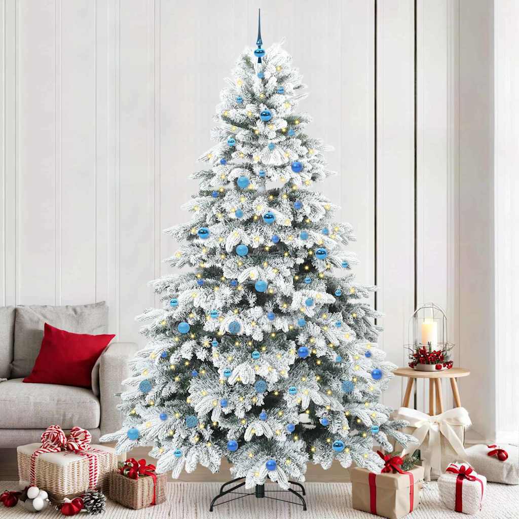 vidaXL Sztuczna choinka z 300 diodami LED Biały 240 cm PE i PVC
