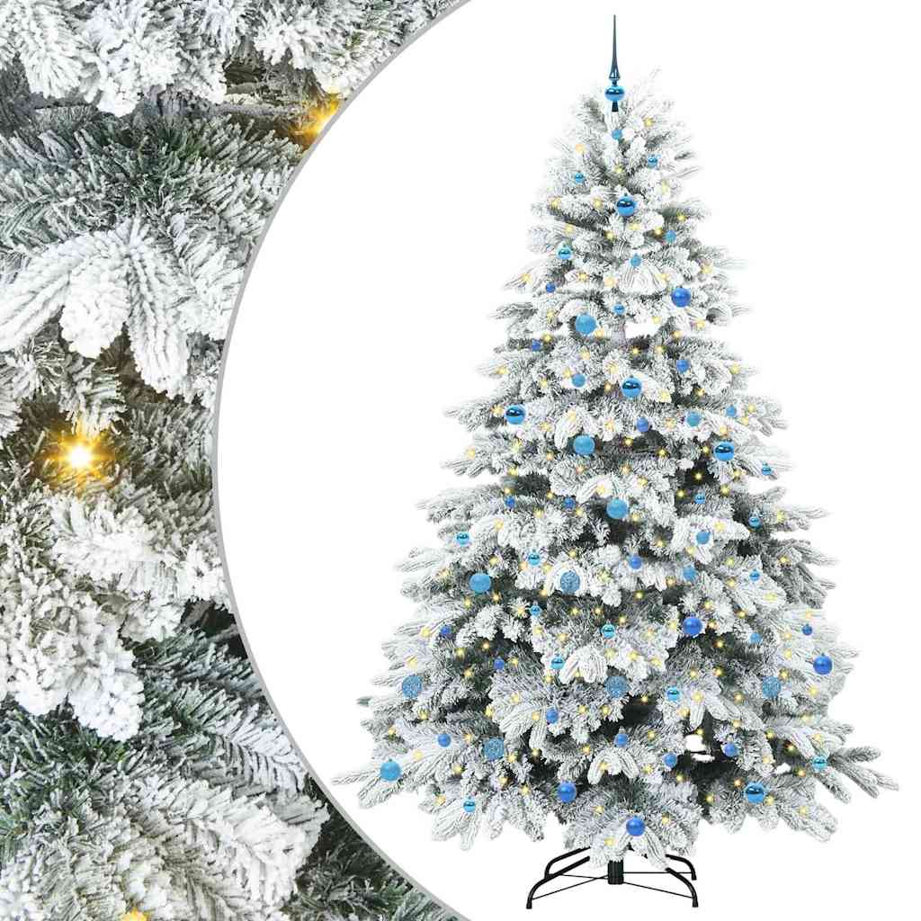vidaXL Sztuczna choinka z 300 diodami LED Biały 240 cm PE i PVC