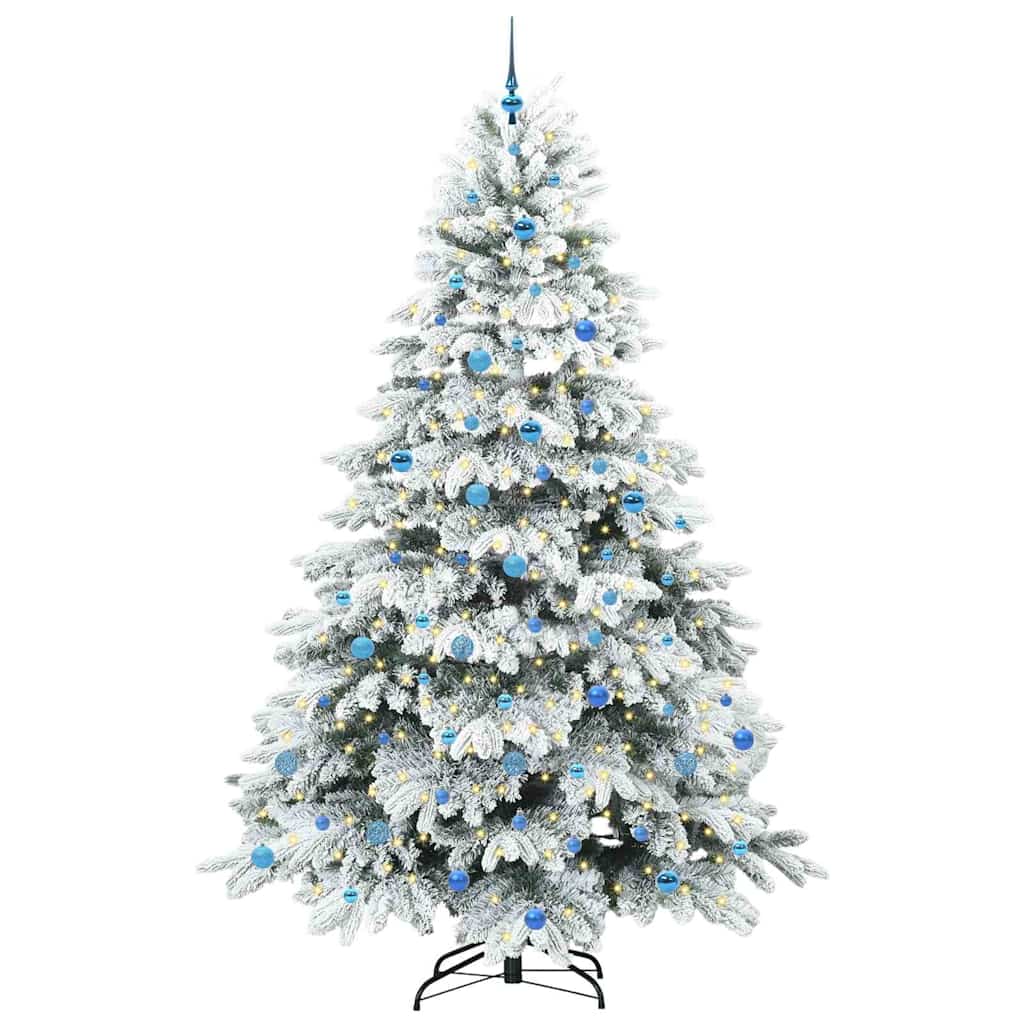 vidaXL Sztuczna choinka z 300 diodami LED Biały 240 cm PE i PVC
