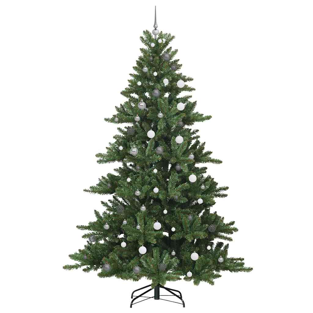 vidaXL Sztuczna choinka z zawiasami Zielony 240 cm PVC i stal
