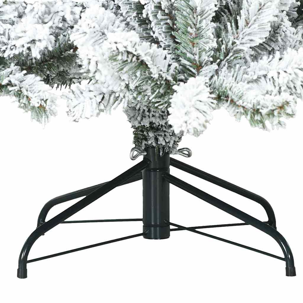 vidaXL Sztuczna choinka z zawiasami z podstawą Biały 240 cm PVC i stal