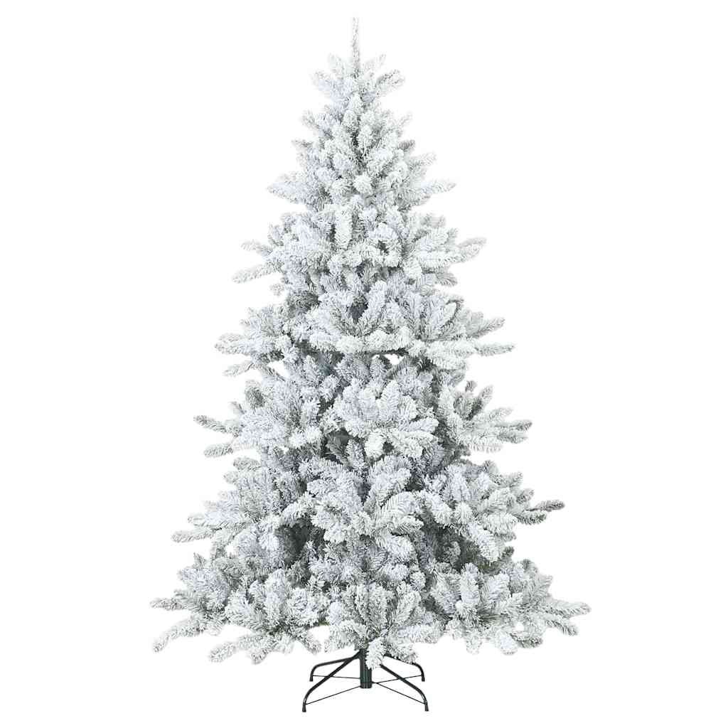 vidaXL Sztuczna choinka z zawiasami z podstawą Biały 240 cm PVC i stal