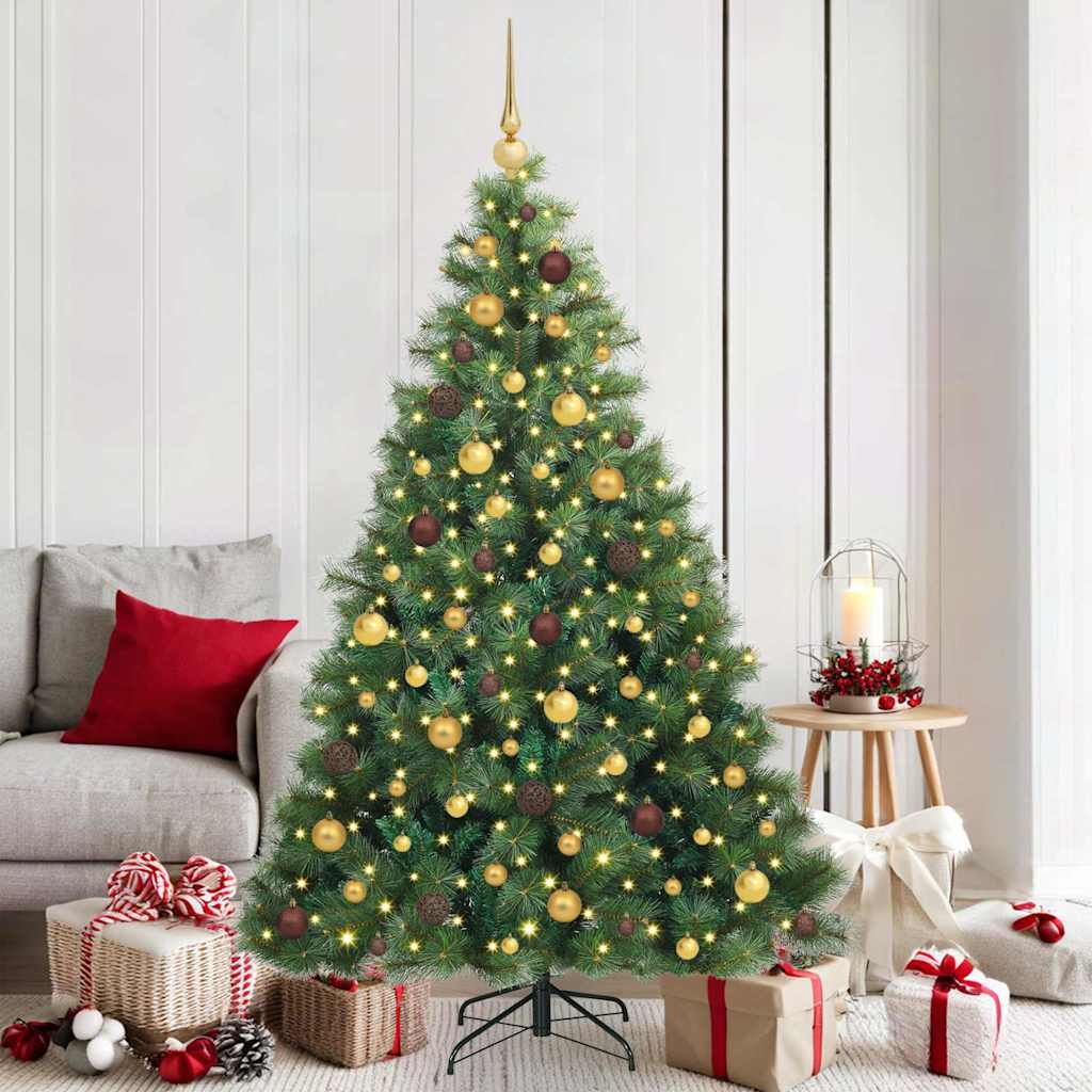 vidaXL Sztuczna choinka z 300 diodami LED Zielony 180 cm PE i PVC
