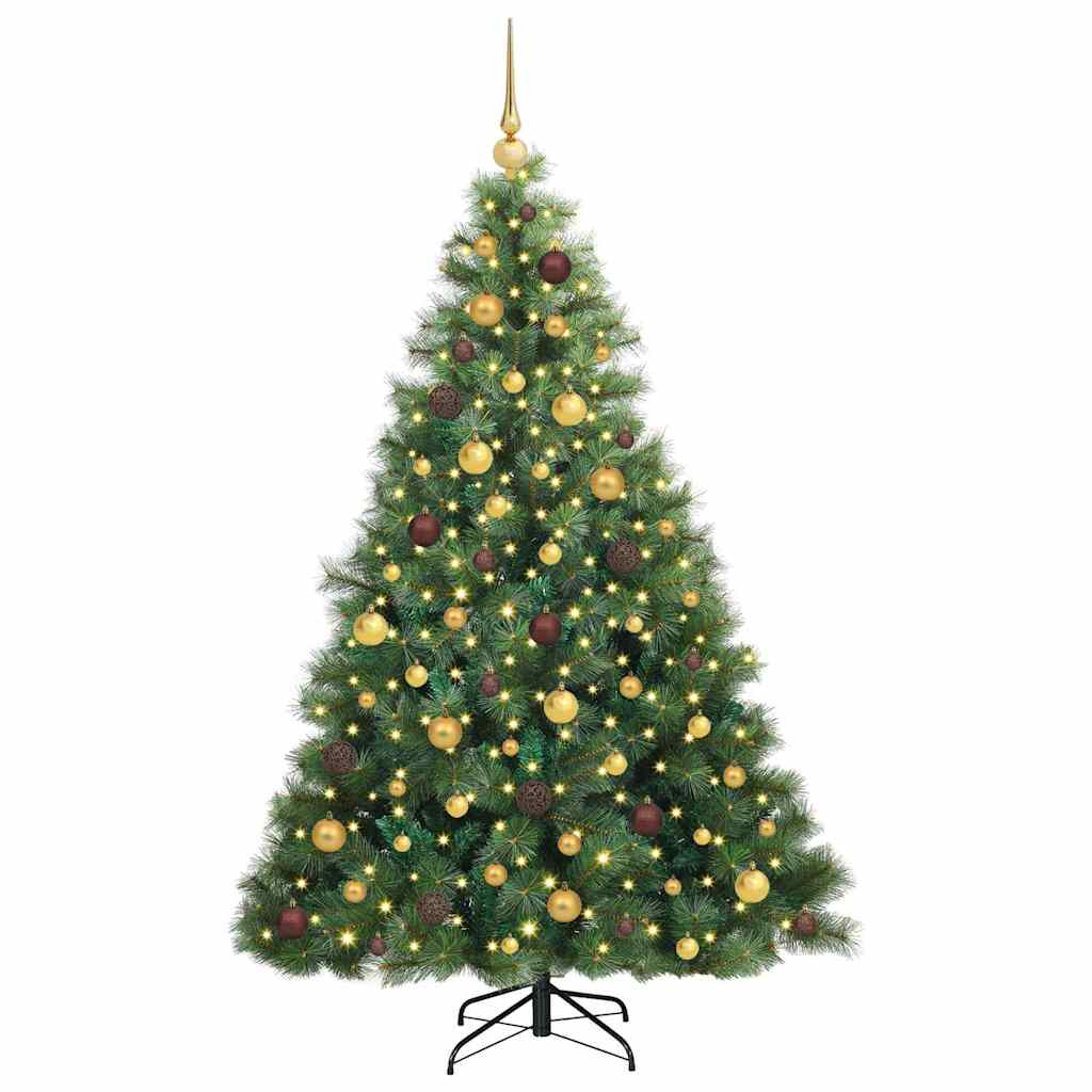 vidaXL Sztuczna choinka z 300 diodami LED Zielony 180 cm PE i PVC