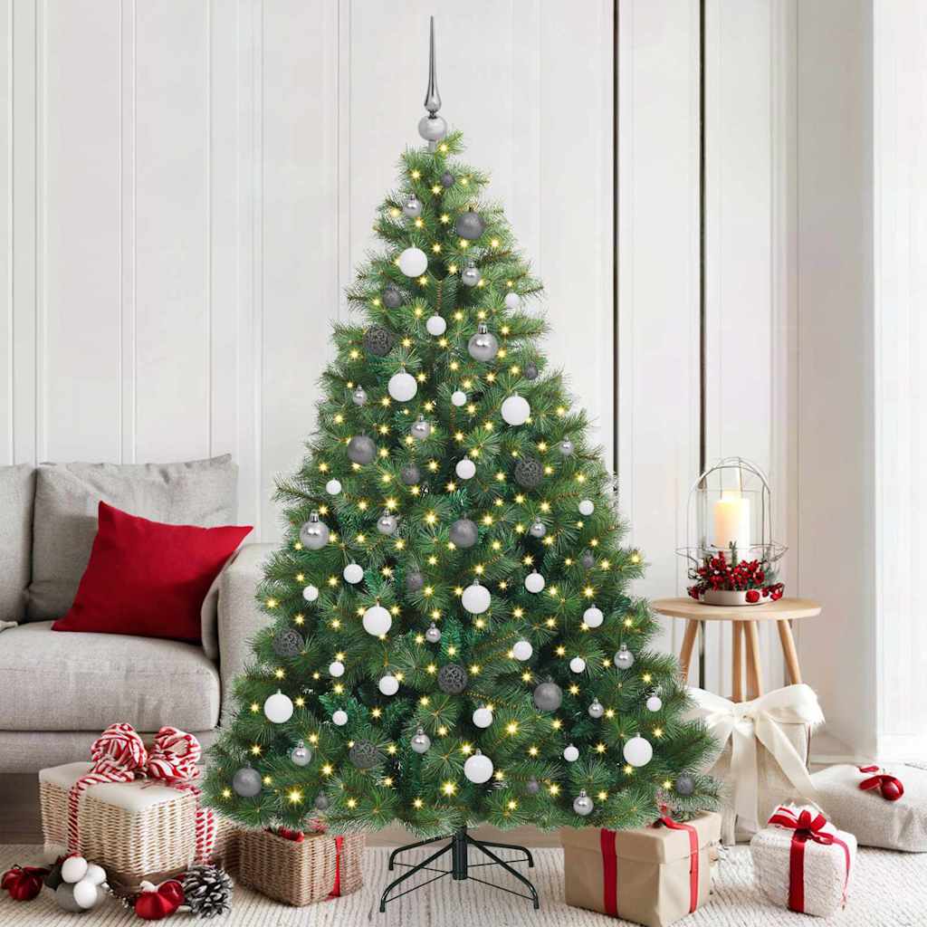 vidaXL Sztuczna choinka z 300 diodami LED Zielony 180 cm PE i PVC