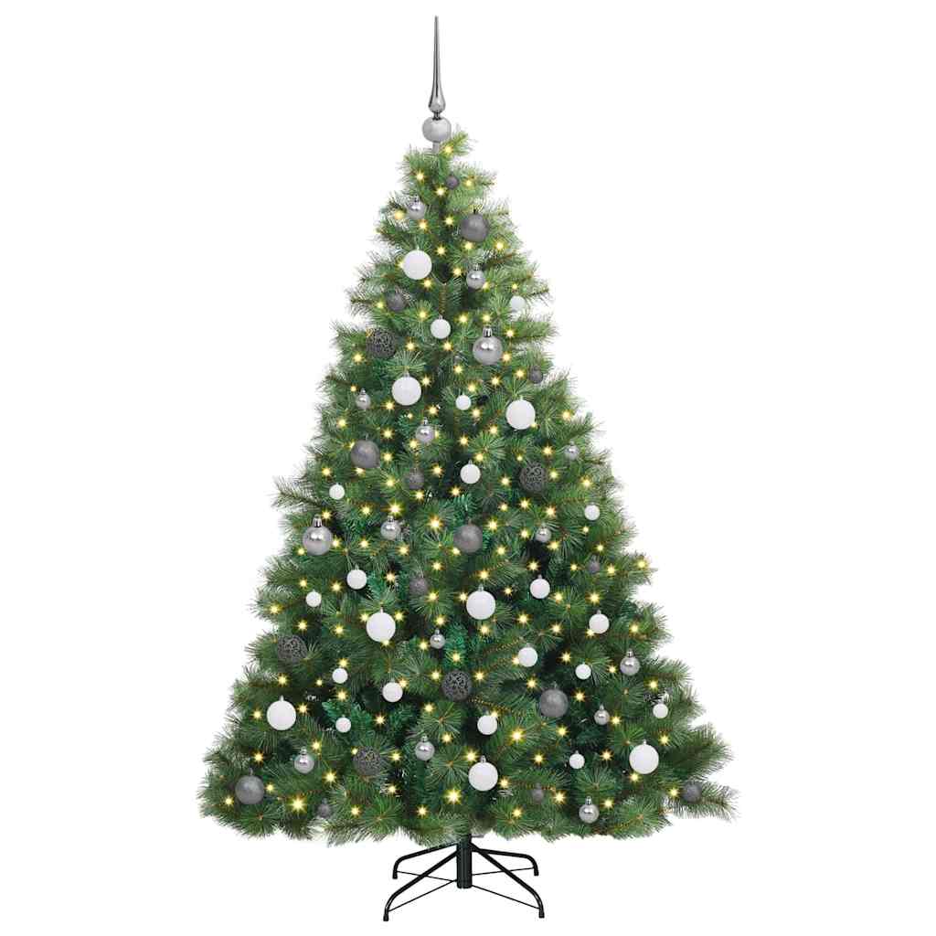 vidaXL Sztuczna choinka z 300 diodami LED Zielony 180 cm PE i PVC