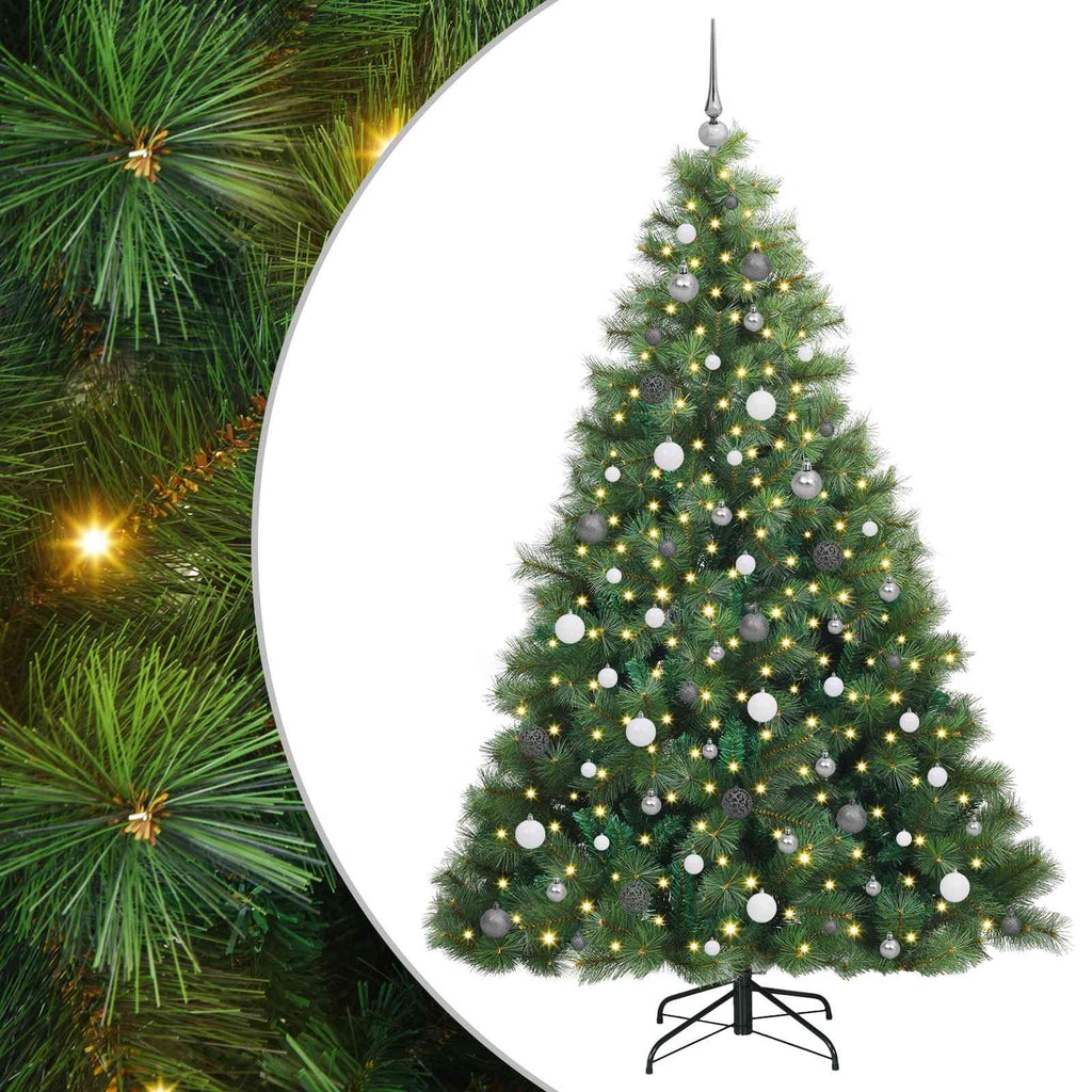 vidaXL Sztuczna choinka z 300 diodami LED Zielony 210 cm PE i PVC
