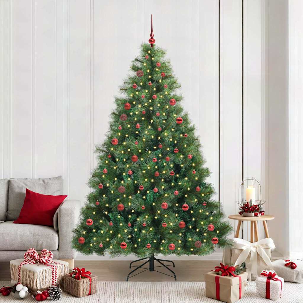 vidaXL Sztuczna choinka z 300 diodami LED Zielony 210 cm PE i PVC
