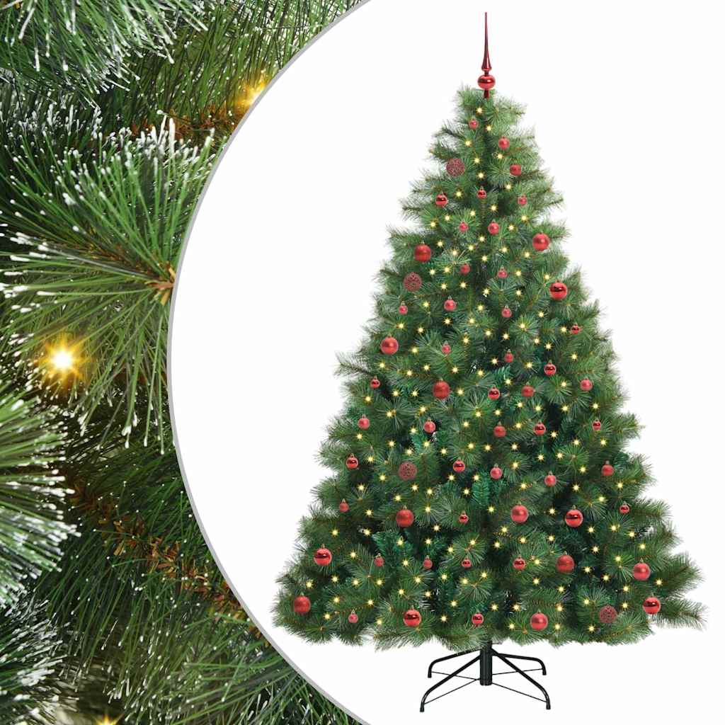 vidaXL Sztuczna choinka z 300 diodami LED Zielony 210 cm PE i PVC
