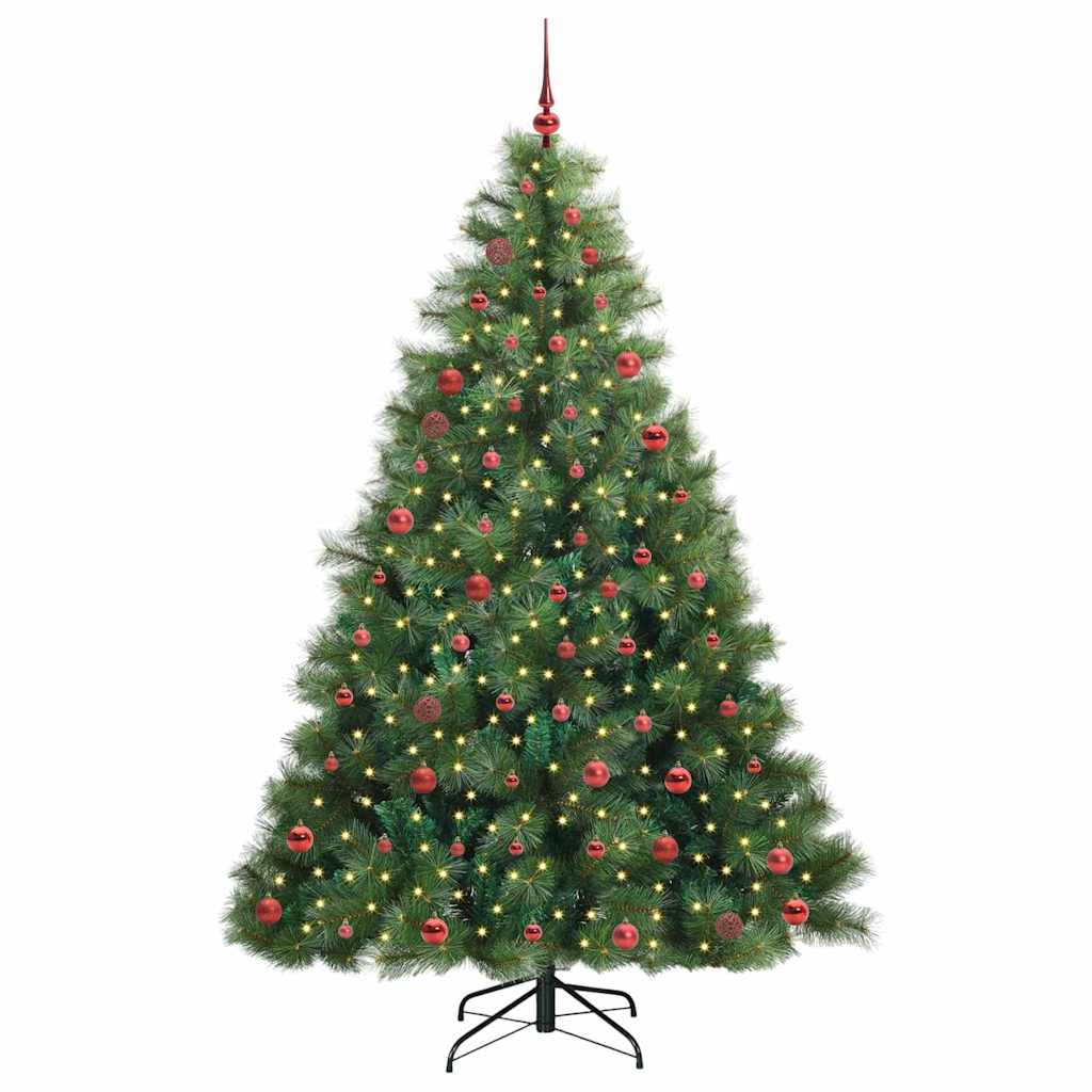 vidaXL Sztuczna choinka z 300 diodami LED Zielony 210 cm PE i PVC