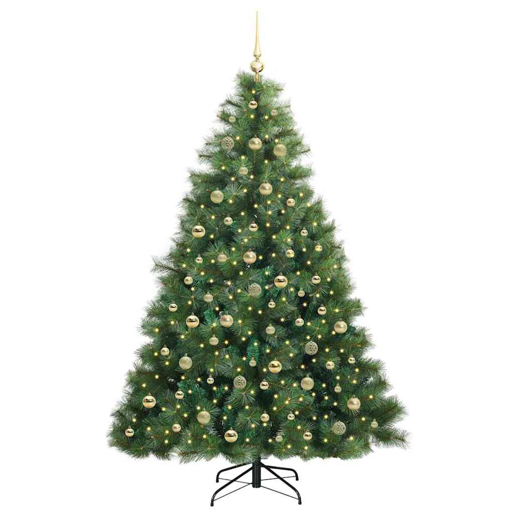 vidaXL Sztuczna choinka z 300 diodami LED Zielony 210 cm PE i PVC