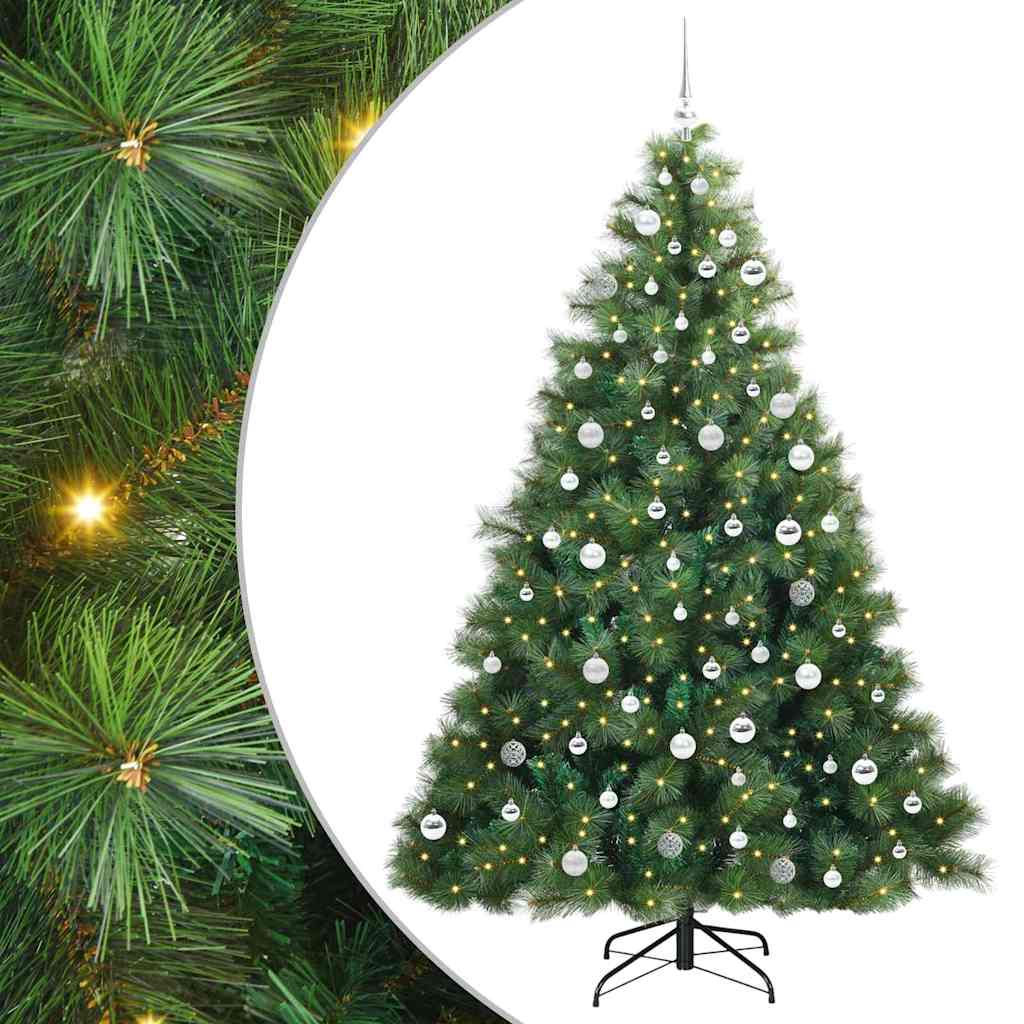 vidaXL Sztuczna choinka z 300 diodami LED Zielony 210 cm PE i PVC