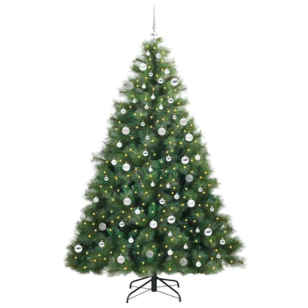 vidaXL Sztuczna choinka z 300 diodami LED Zielony 210 cm PE i PVC