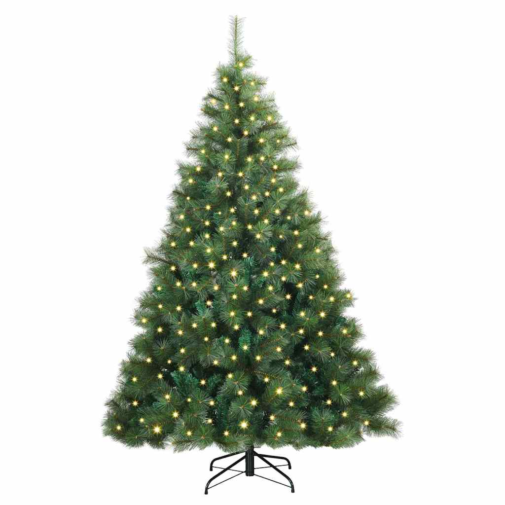 vidaXL Sztuczna choinka z 300 diodami LED Zielony 240 cm PE i PVC