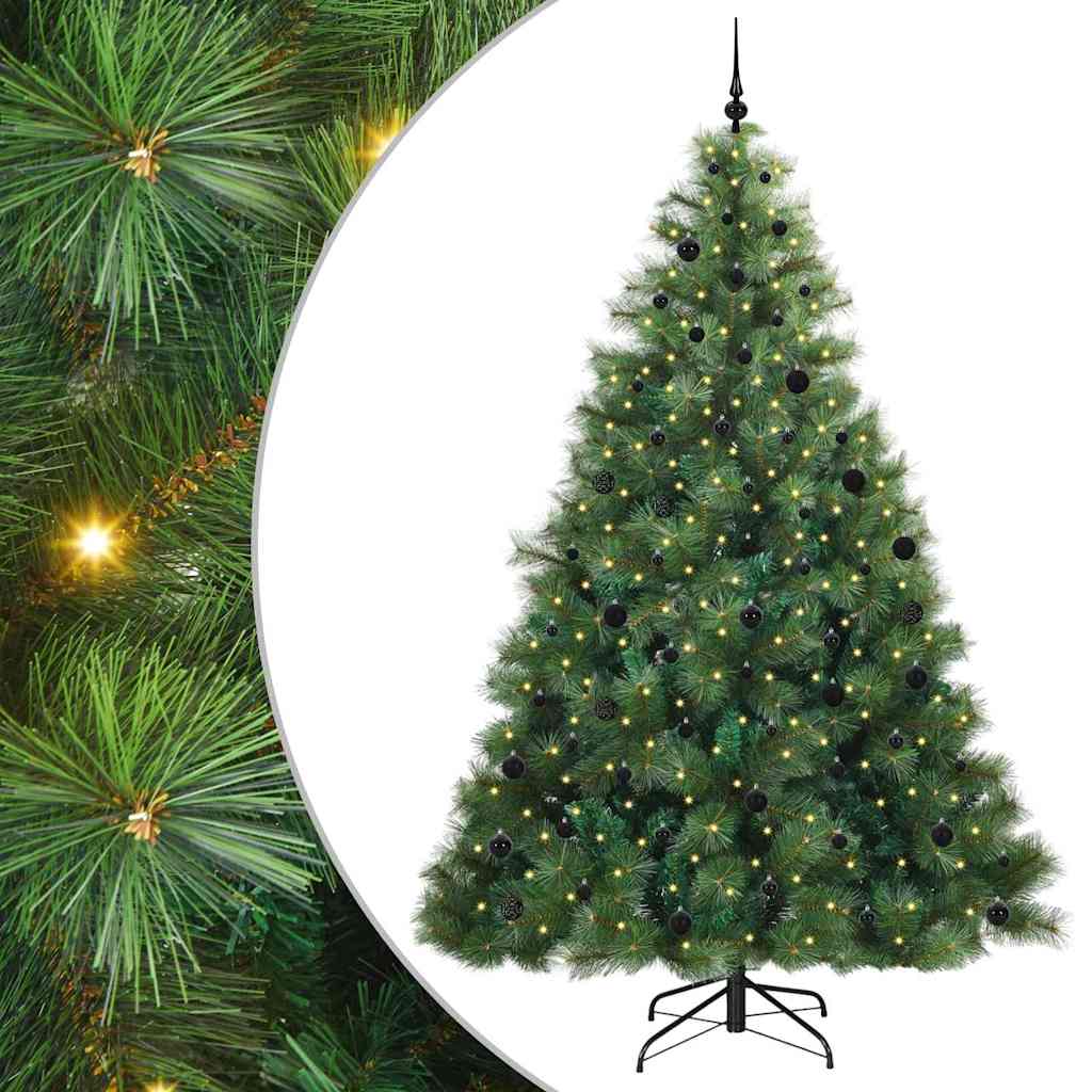 vidaXL Sztuczna choinka z 300 diodami LED Zielony 240 cm PE i PVC