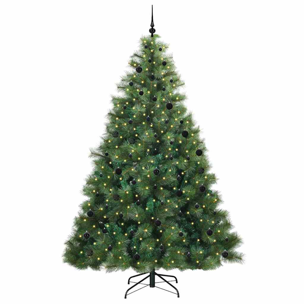 vidaXL Sztuczna choinka z 300 diodami LED Zielony 240 cm PE i PVC