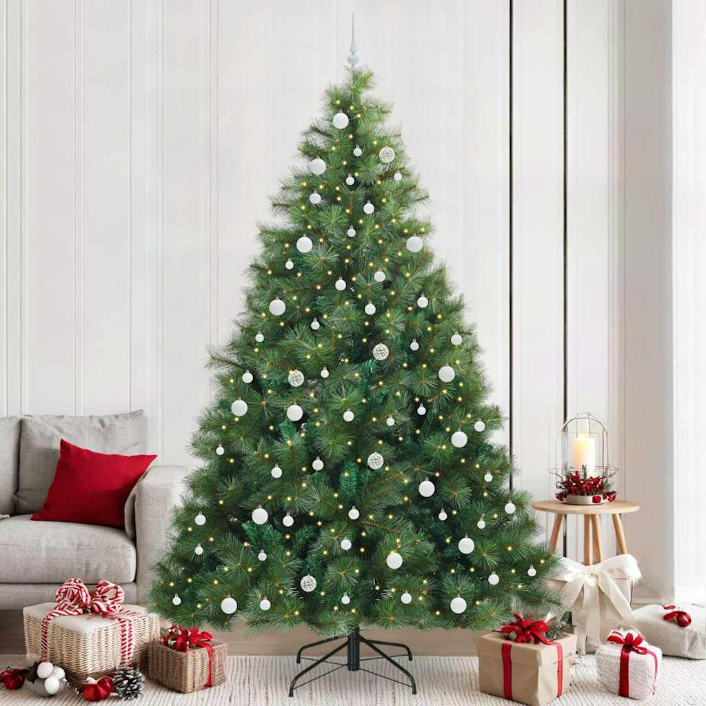 vidaXL Sztuczna choinka z 300 diodami LED Zielony 240 cm PE i PVC
