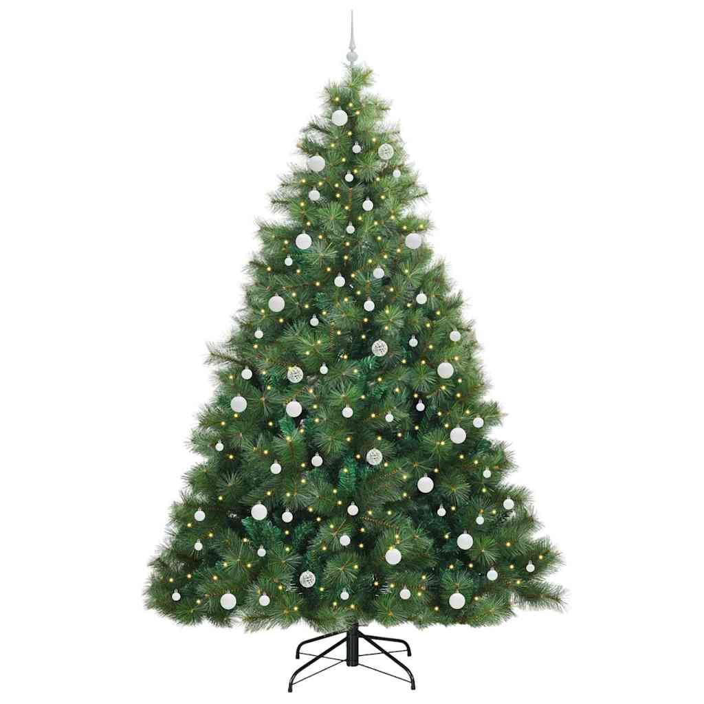 vidaXL Sztuczna choinka z 300 diodami LED Zielony 240 cm PE i PVC