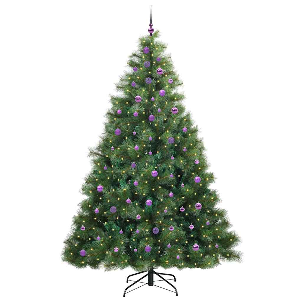 vidaXL Sztuczna choinka z 300 diodami LED Zielony 240 cm PE i PVC
