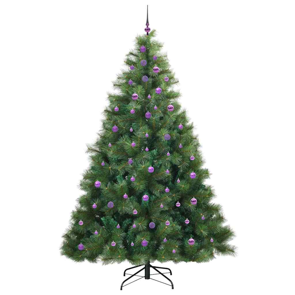 vidaXL Sztuczna choinka z 300 diodami LED Zielony 240 cm PE i PVC