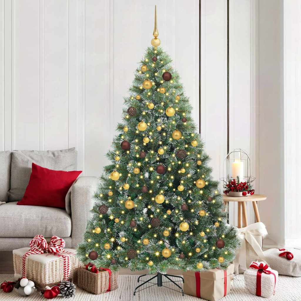 vidaXL Sztuczna choinka z 300 diodami LED Zielony 180 cm PE i PVC