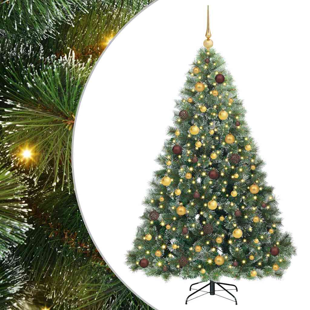 vidaXL Sztuczna choinka z 300 diodami LED Zielony 180 cm PE i PVC