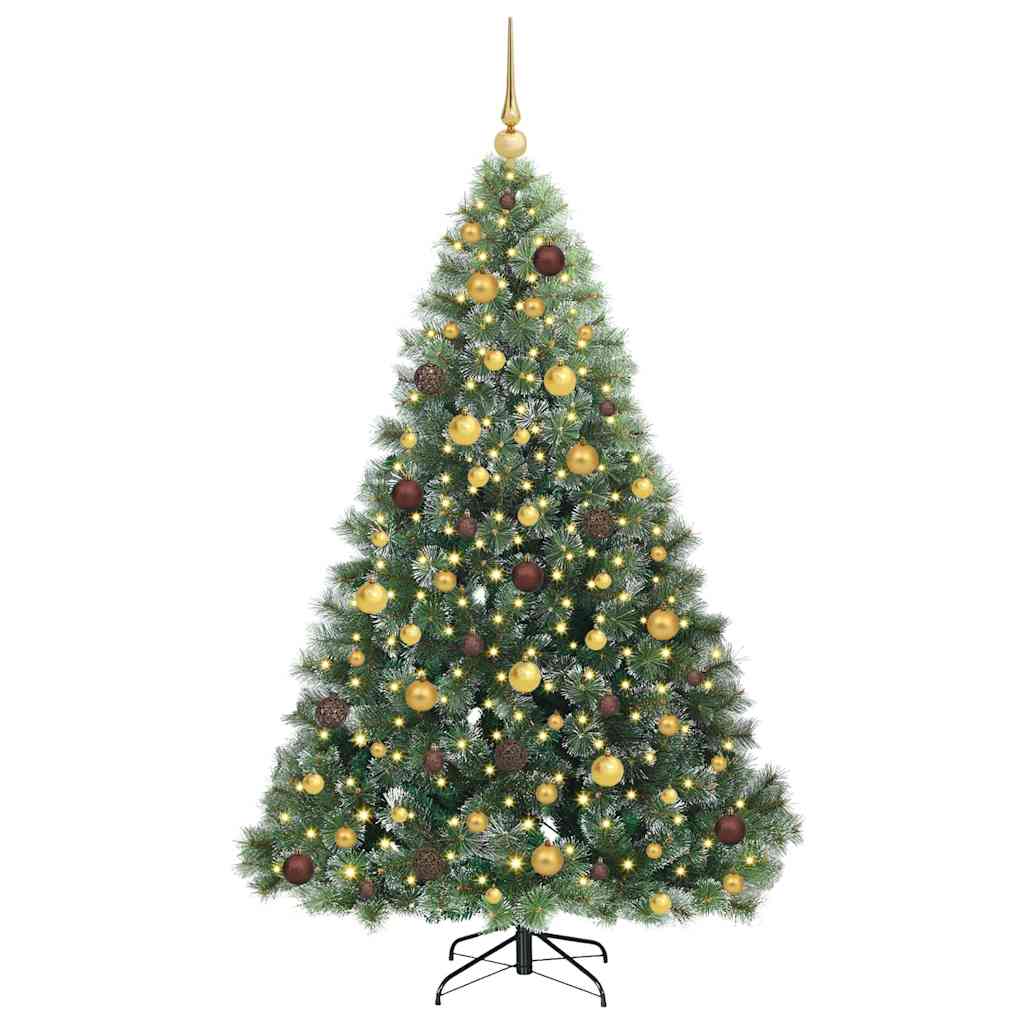vidaXL Sztuczna choinka z 300 diodami LED Zielony 180 cm PE i PVC