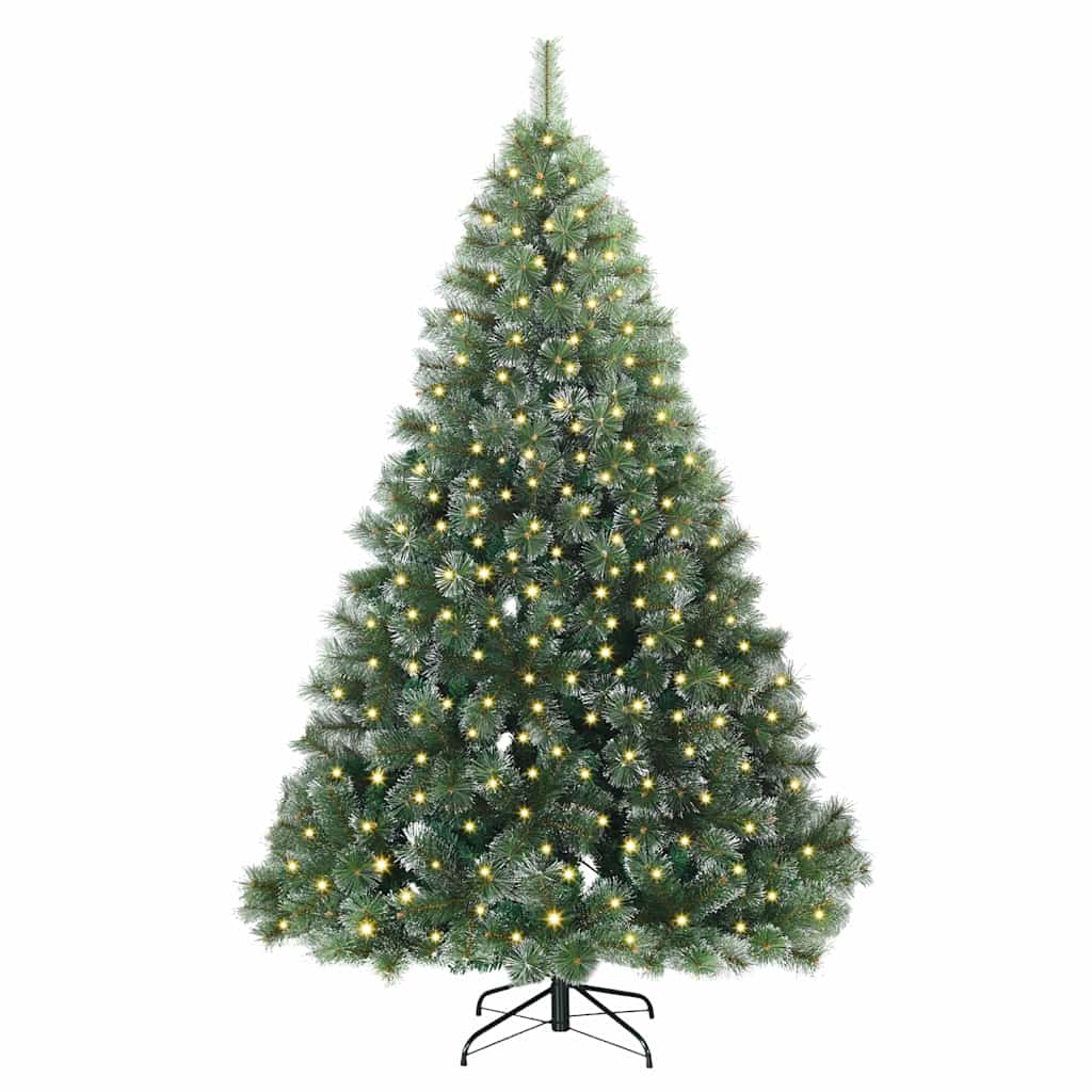 vidaXL Sztuczna choinka z 300 diodami LED Zielony 210 cm PE i PVC