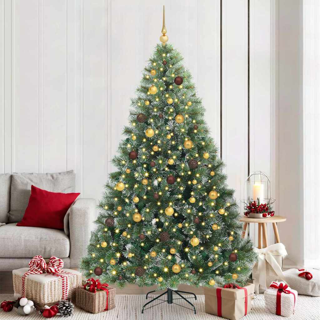 vidaXL Sztuczna choinka z 300 diodami LED Zielony 210 cm PE i PVC