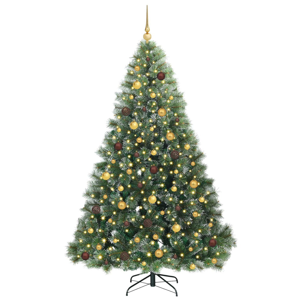 vidaXL Sztuczna choinka z 300 diodami LED Zielony 210 cm PE i PVC
