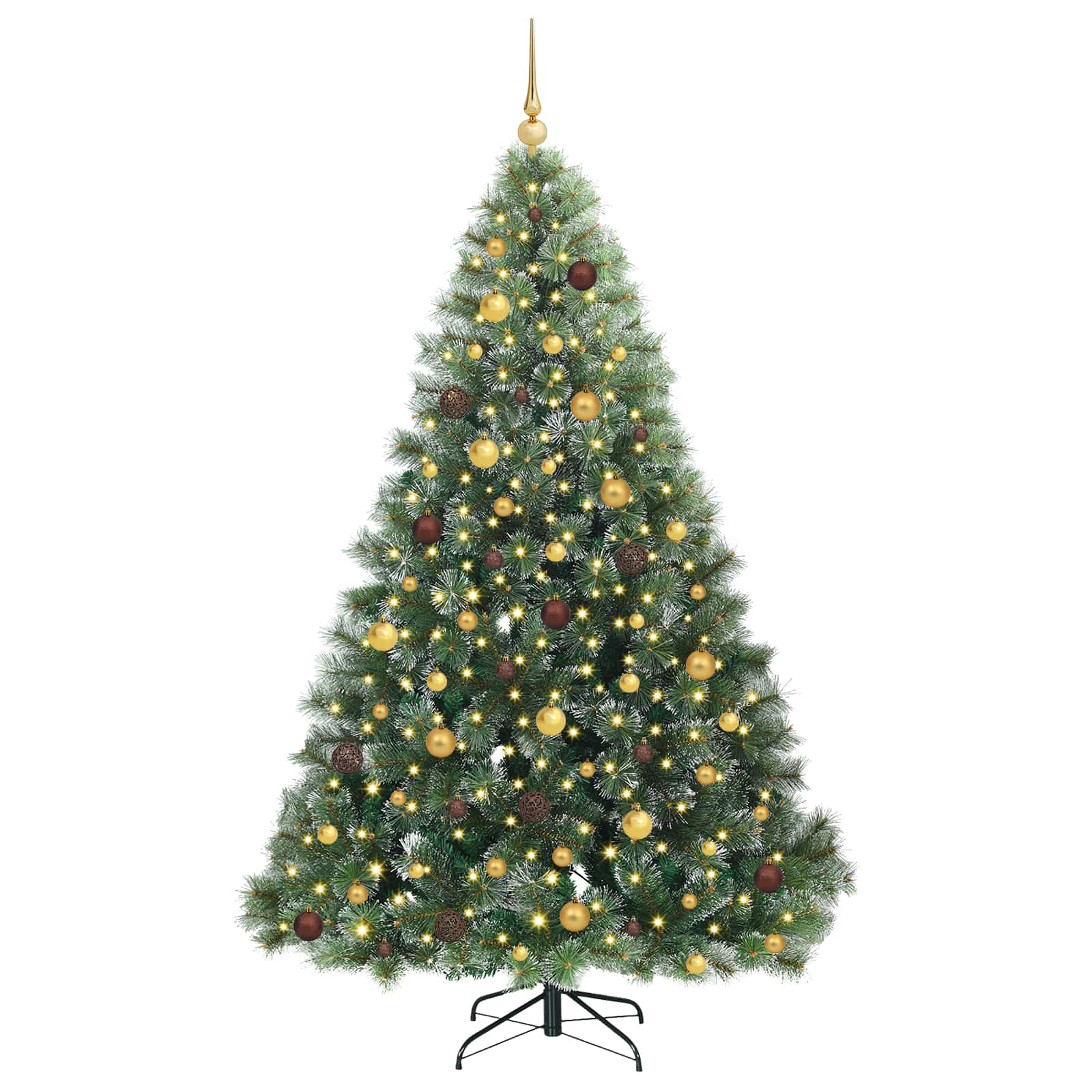 vidaXL Sztuczna choinka z 300 diodami LED Zielony 210 cm PE i PVC