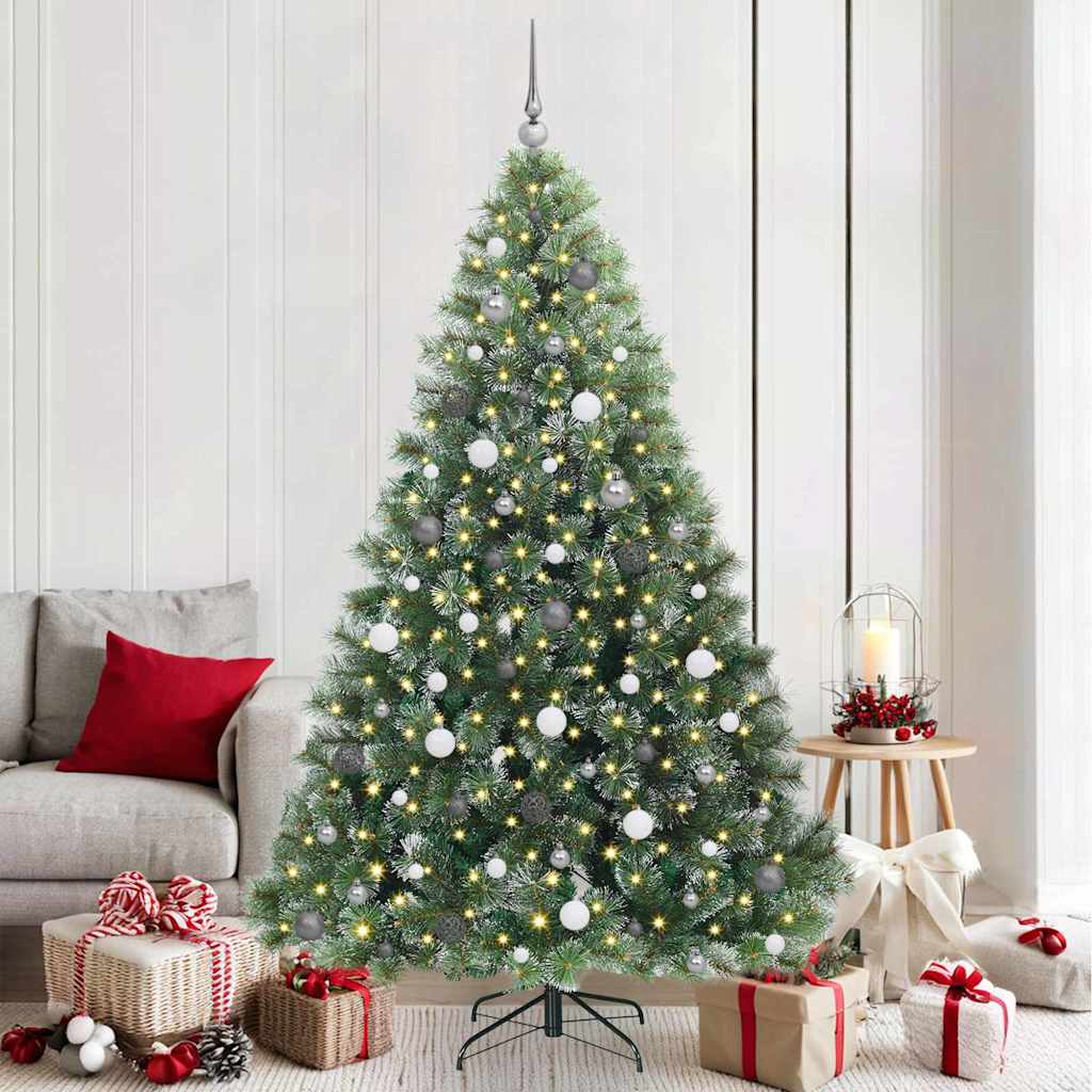 vidaXL Sztuczna choinka z 300 diodami LED Zielony 210 cm PE i PVC