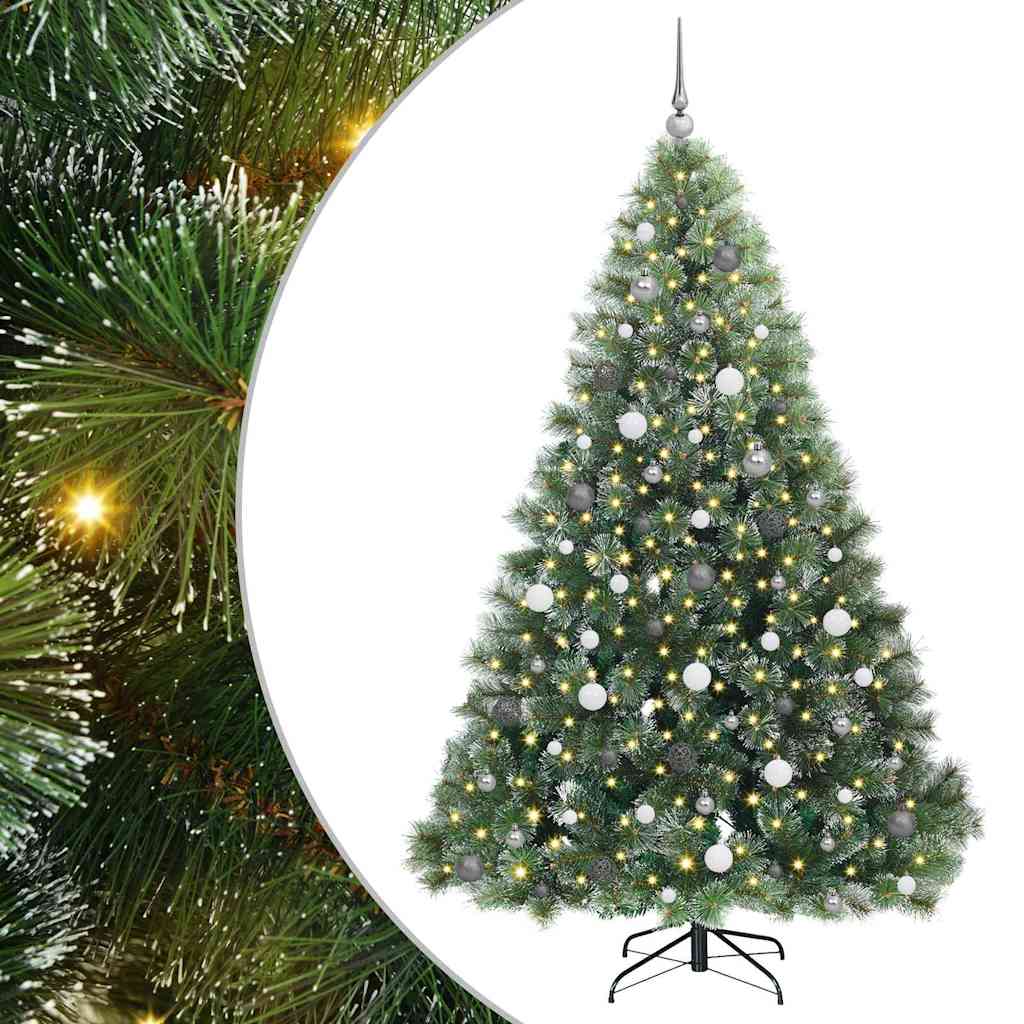 vidaXL Sztuczna choinka z 300 diodami LED Zielony 210 cm PE i PVC