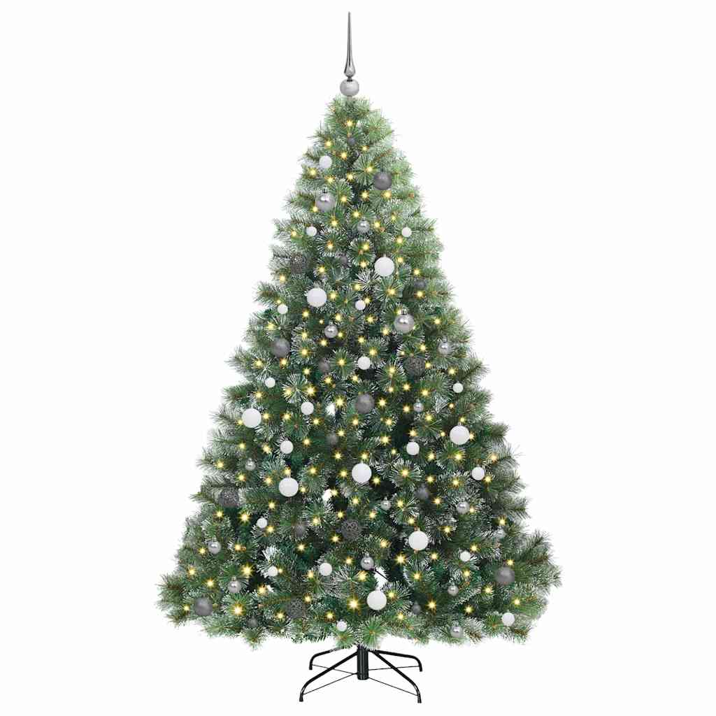 vidaXL Sztuczna choinka z 300 diodami LED Zielony 210 cm PE i PVC