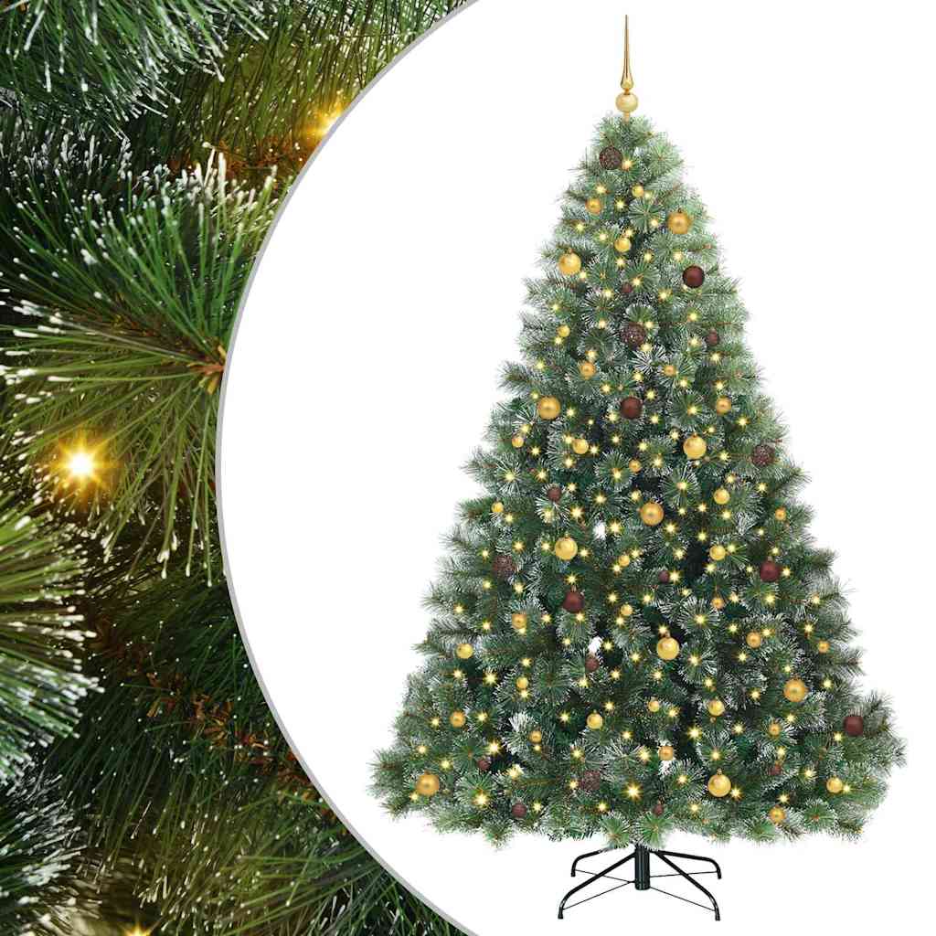 vidaXL Sztuczna choinka z 300 diodami LED Zielony 240 cm PE i PVC