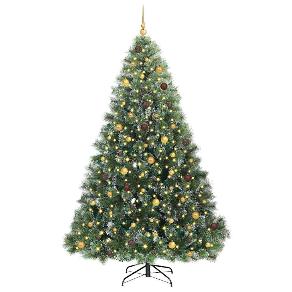 vidaXL Sztuczna choinka z 300 diodami LED Zielony 240 cm PE i PVC