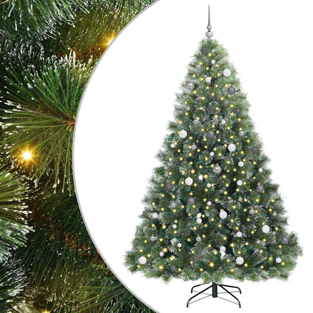 vidaXL Sztuczna choinka z 300 diodami LED Zielony 240 cm PE i PVC