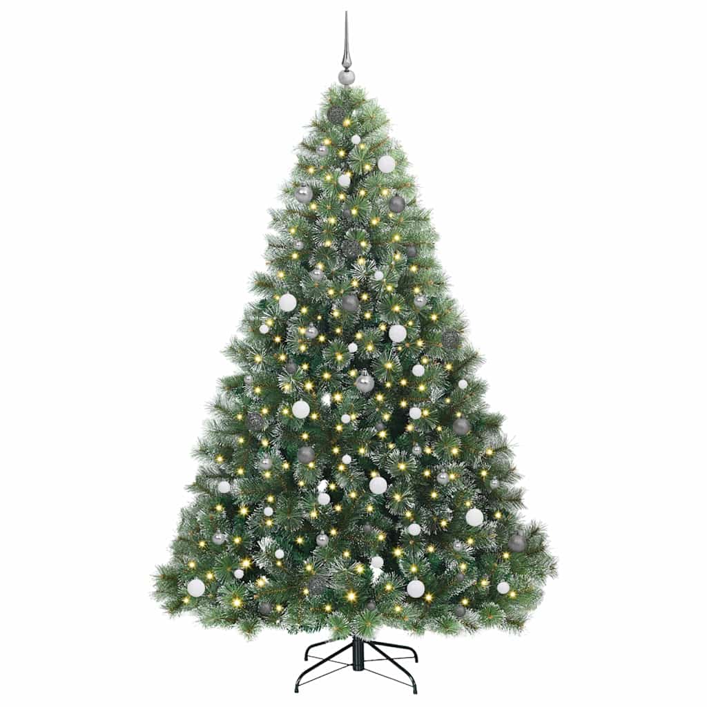 vidaXL Sztuczna choinka z 300 diodami LED Zielony 240 cm PE i PVC
