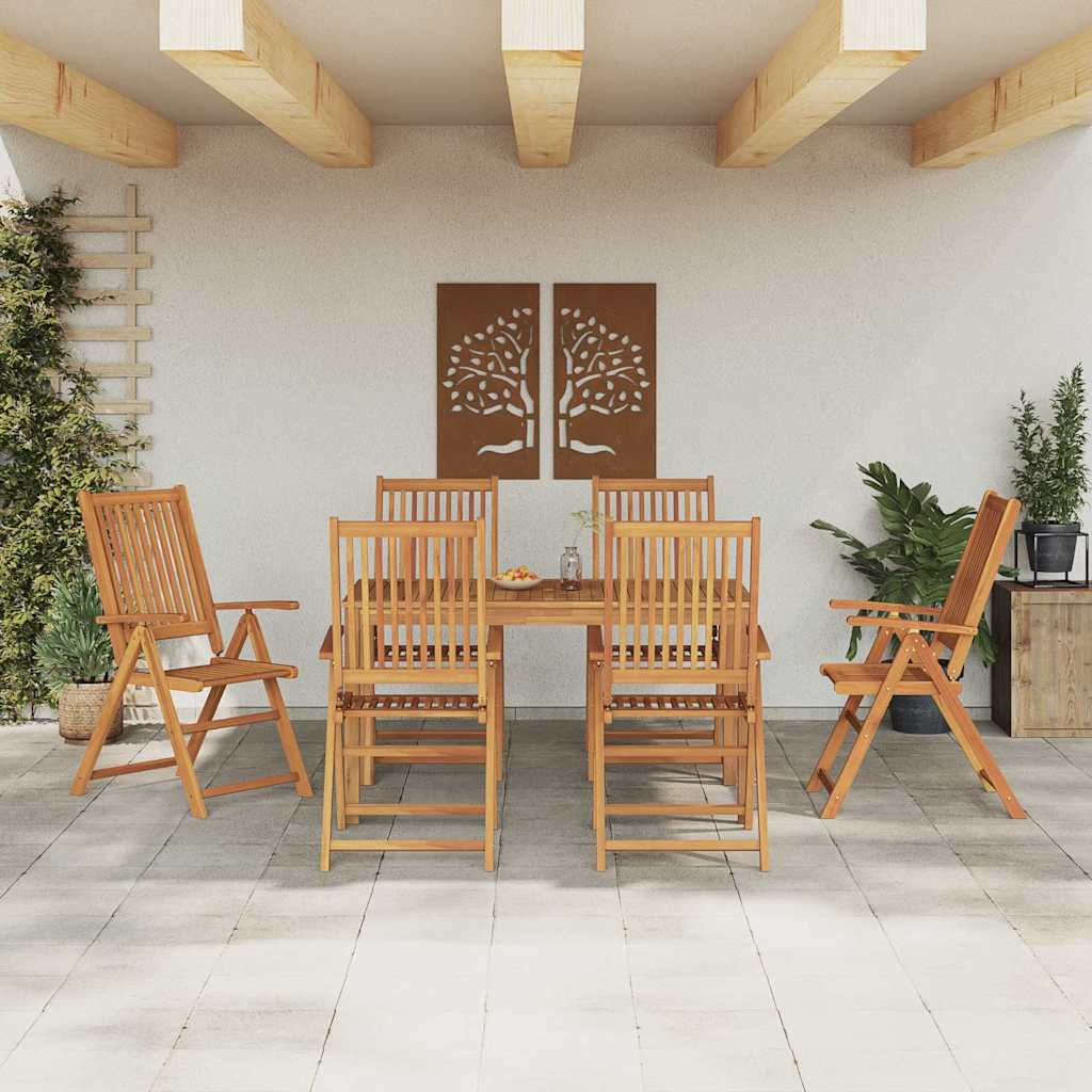 vidaXL Zestaw do jadalni w ogrodzie 7 pcs Brązowy Lite Drewno Akacji