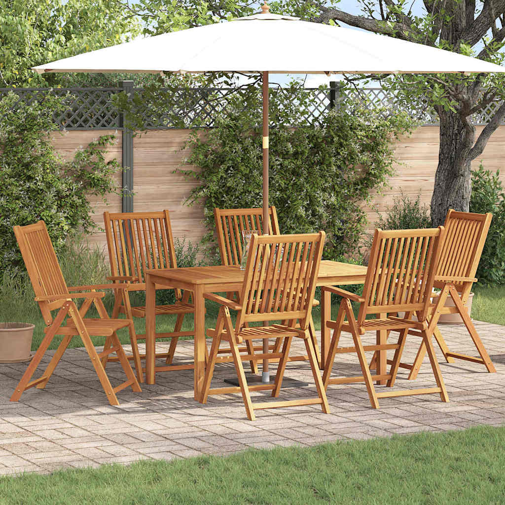 vidaXL Zestaw do jadalni w ogrodzie 7 pcs Brązowy Lite Drewno Akacji