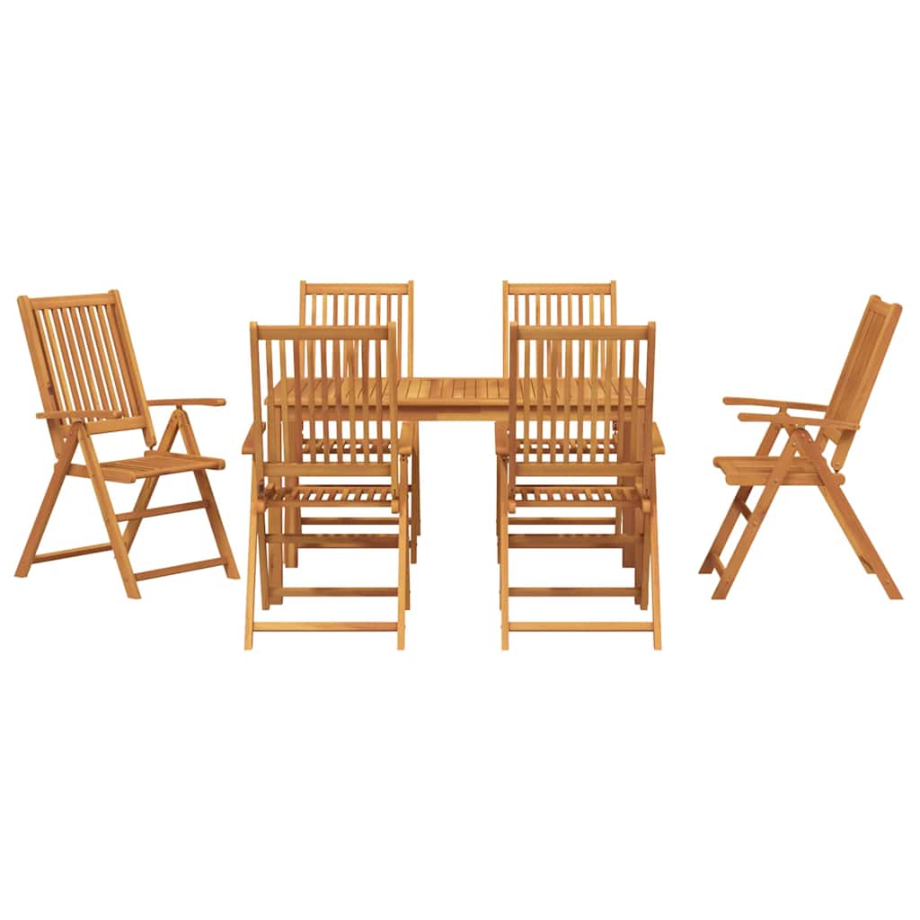 vidaXL Zestaw do jadalni w ogrodzie 7 pcs Brązowy Lite Drewno Akacji