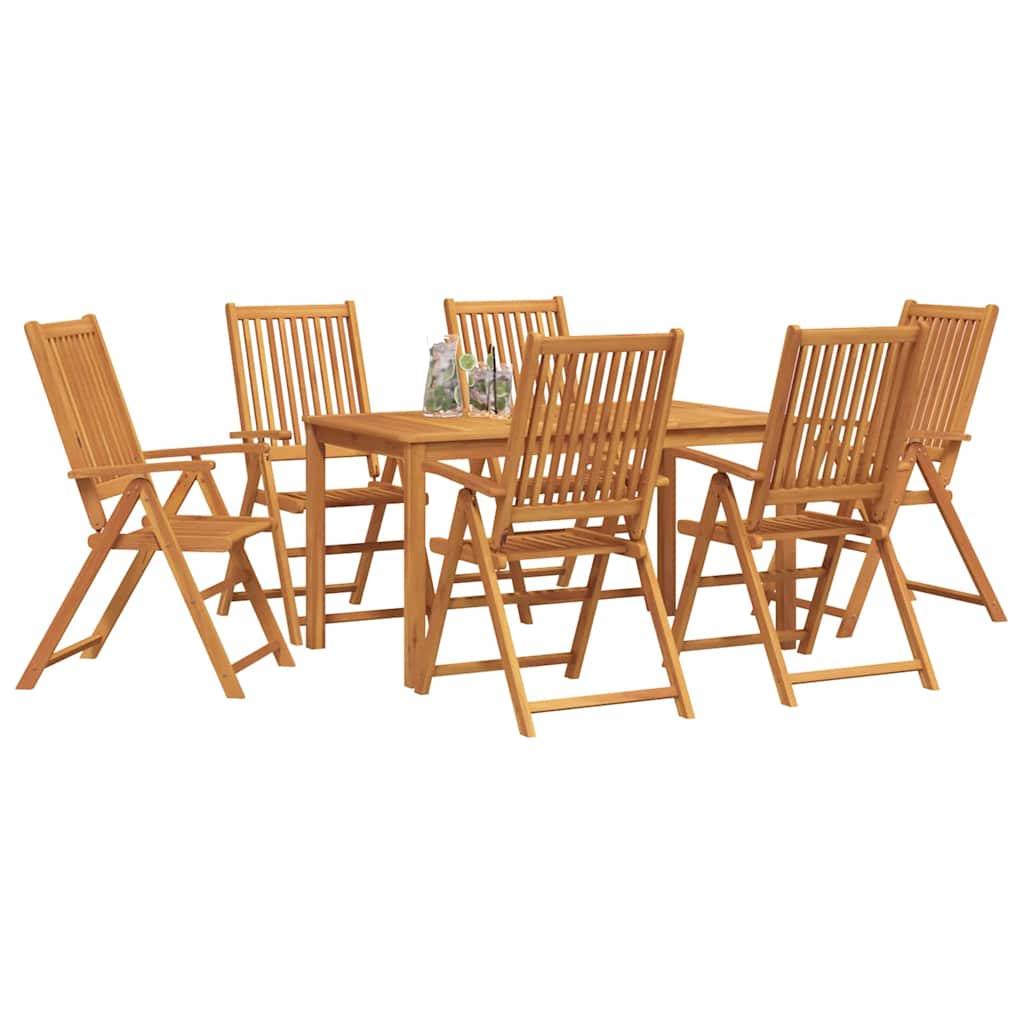 vidaXL Zestaw do jadalni w ogrodzie 7 pcs Brązowy Lite Drewno Akacji