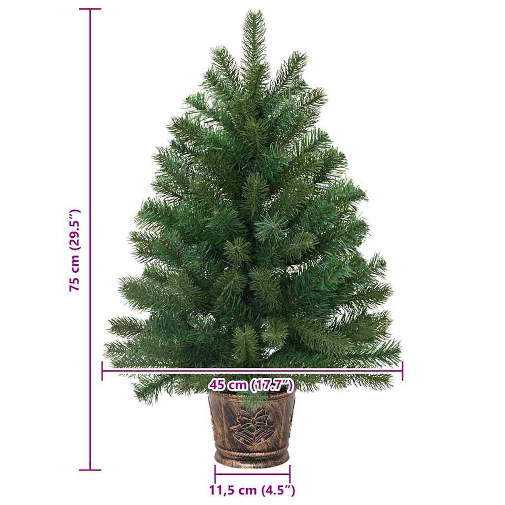 vidaXL Sztuczna choinka z podstawą Zielony 75 cm PVC, PE i stal