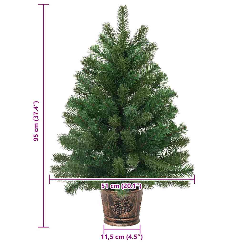vidaXL Sztuczna choinka z podstawą Zielony 95 cm PVC, PE i stal