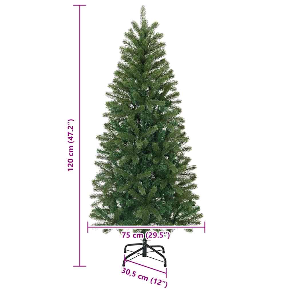 vidaXL Sztuczna choinka z podstawą Zielony 120 cm PVC, PE i stal