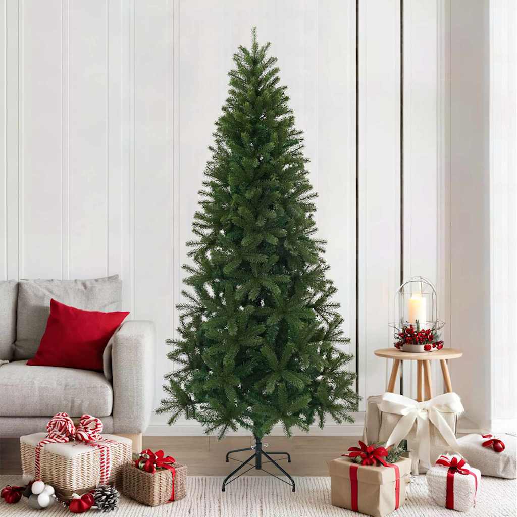 vidaXL Sztuczna choinka z podstawą Zielony 210 cm PVC, PE i stal