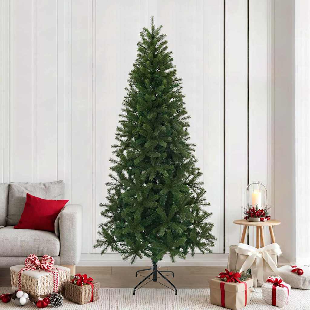 vidaXL Sztuczna choinka z podstawą Zielony 240 cm PVC, PE i stal