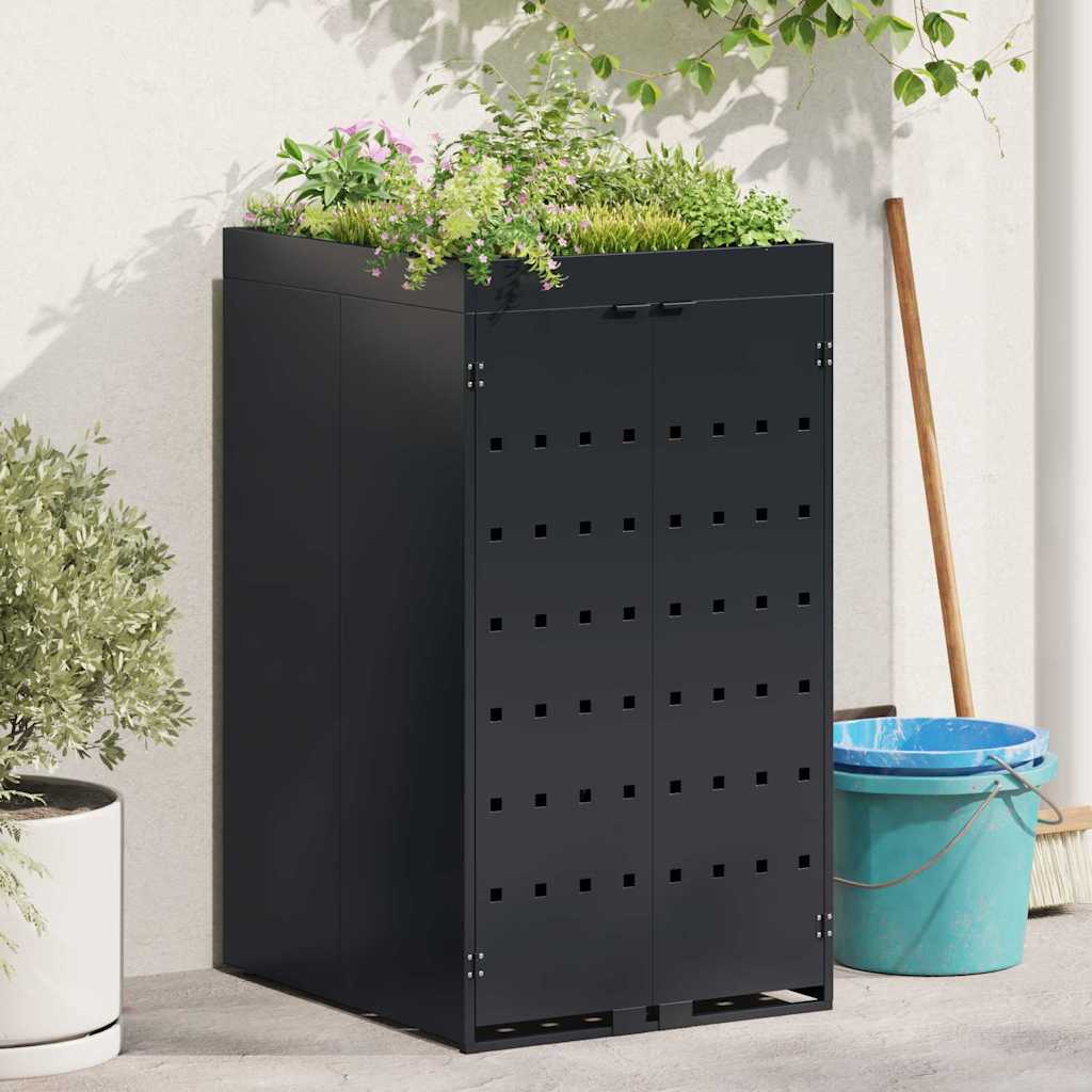 vidaXL Przechowywanie pojemnika na kółkach z dachem na plantery dla jednego pojemnika 240L
